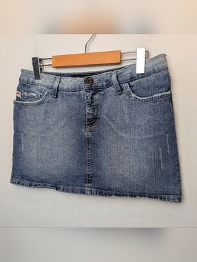 Y2K PARASUCO Vintage Mini Skirt Jeans Washed Size 12 (Look At Measures) 2000, 00